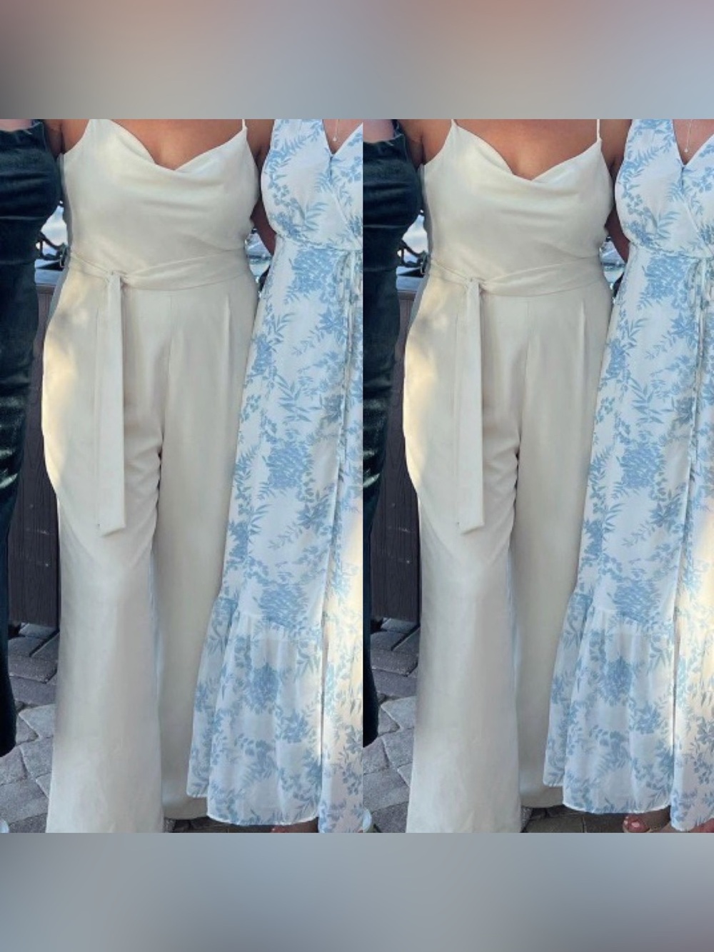 ANTONIO MELANI Cream Wide-Leg Jumpsuit with Tie Waist